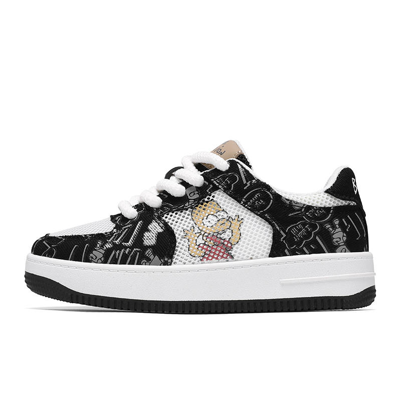 AMICNIEGD Mesh Breathable, Slip Resistant, And Abrasion Resistant Low top Kids' Skateboarding Shoes Kids'