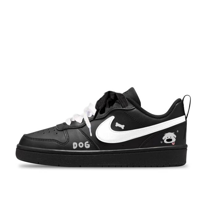 Nike Nike Court Borough Slip Resistant Low top Kids' Skateboarding Shoes Black White Unisex