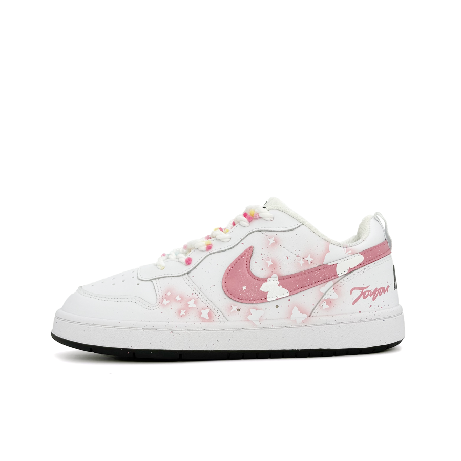 Nike Nike Court Borough Pink Butterfly Low top Kids' Skateboarding Shoes Pink Teenagers