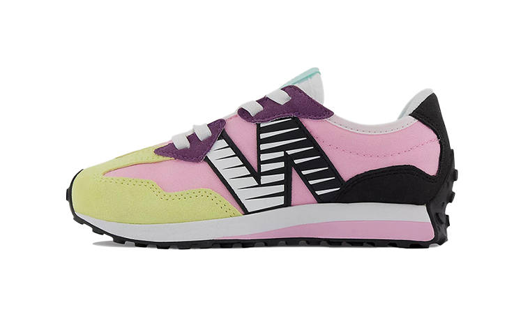 New Balance New Balance NB 327 Low top Sports Running Shoes Pink, Black, & Yellow Multicolor Children Aged 3 7 Years Old
