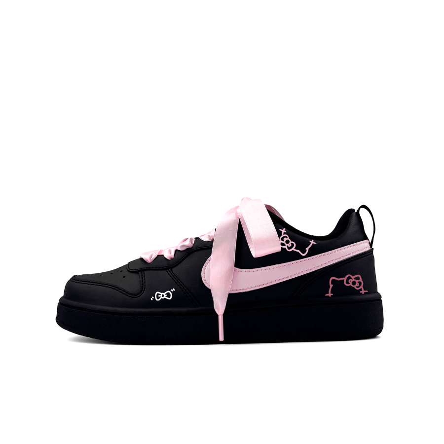 Nike Nike Court Borough Lots Of Meows Synthetic Leather Slip Resistant Slip Resistant Low top Kids' Skateboarding Shoes Pink