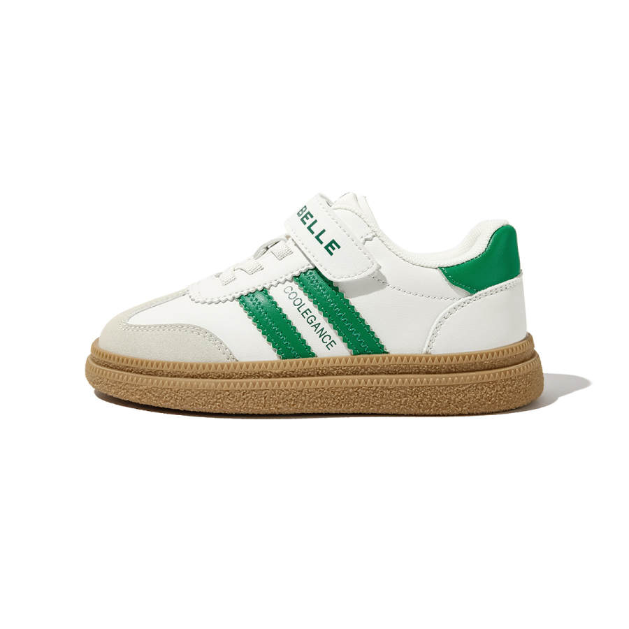 BELLE Synthetic Leather, Textile Low top Kids Lifestyle Shoes Beige Green Kids