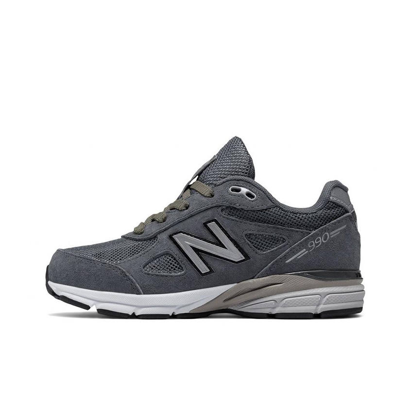 New Balance New Balance NB 990 V4 Reflective Running Shoes Gray Teenagers