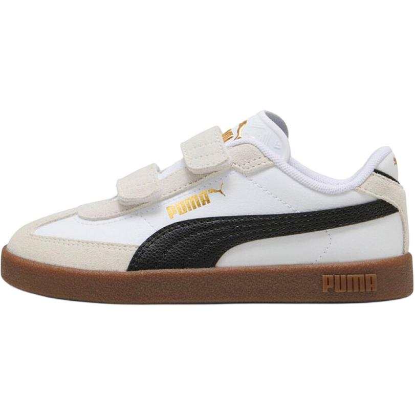 PUMA Club II Era Low top Kids' Skateboarding Shoes White Black Gold Kids'