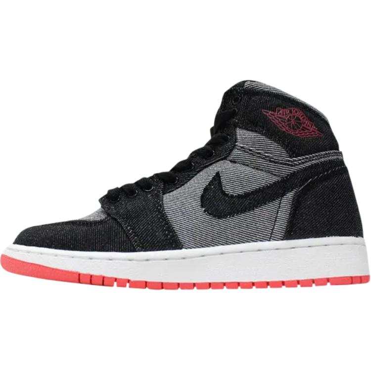 Jordan Jordan Air Jordan 1 Denim High top Kids' Skateboarding Shoes Black Teenagers