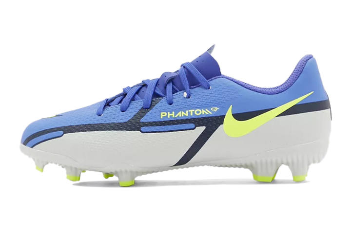 Nike Nike Phantom GT 2 Academy FgMg Slip Resistant Cushioning Abrasion Resistant Low top Kids' Soccer Shoes Blue Gray Kids'