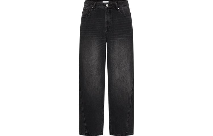 URBAN REVIVO Jeans Men's Jet Black Moderate Straight Fit Pants