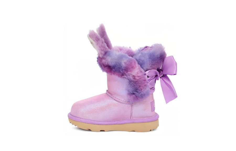 UGG Paz Bootie Suede Slip Resistant Abrasion Resistant Kids' Boots Pink Purple Children Aged 3 7 Years Old