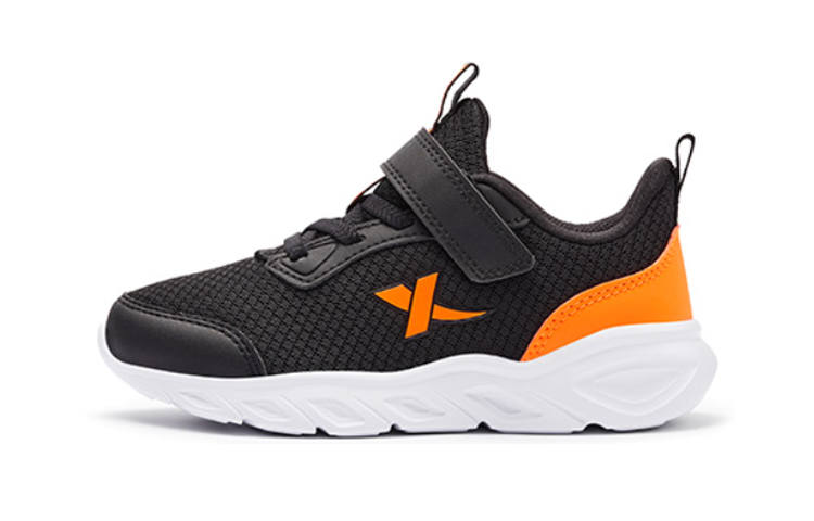 XTEP Abrasion Resistant Abrasion Resistant Low top Kids' Running Shoes Black Orange Children Aged 3 7 Years Old
