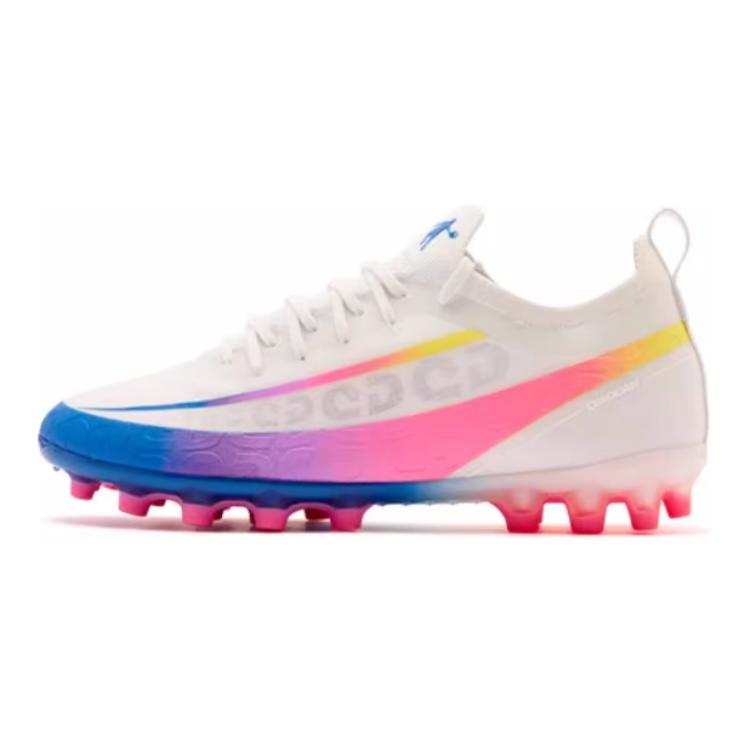 QIAODAN Low top Soccer Shoes White Blue Teenagers