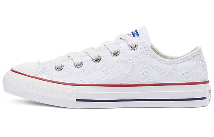 Converse Chuck Taylor All Star Abrasion Resistant Low top Kids' Skateboarding Shoes Print White