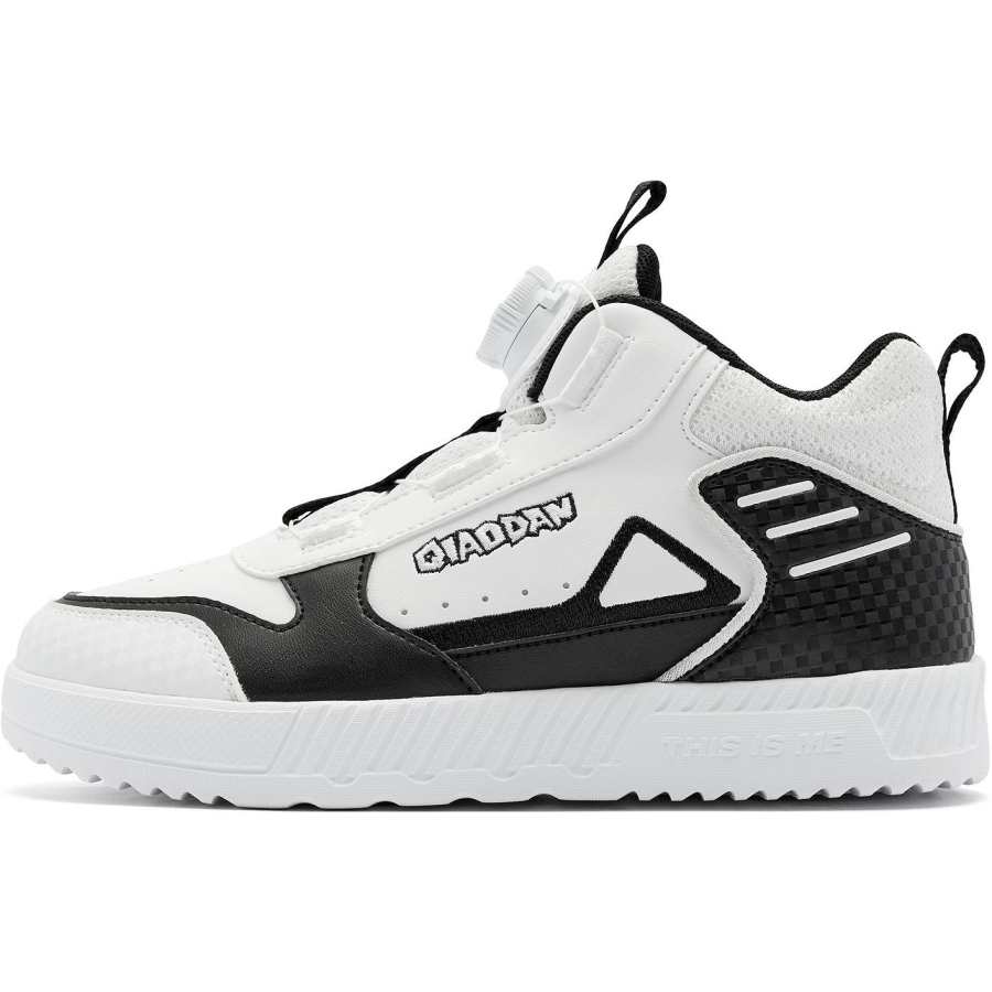 QIAODAN Textile, Synthetic Leather Skateboard Shoes Jordan White/Black Teenagers