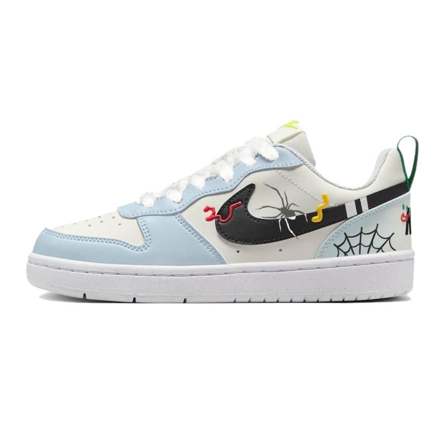 Nike Nike Court Borough Slip Resistant Abrasion Resistant Low top Kids' Skateboarding Shoes Light Blue Teenagers