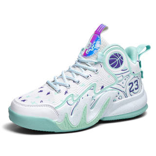 QITATA Fabric Cushioning Abrasion Resistant Cushioning, Wear Resistant Mid top Children's Basketball Shoes Teenagers