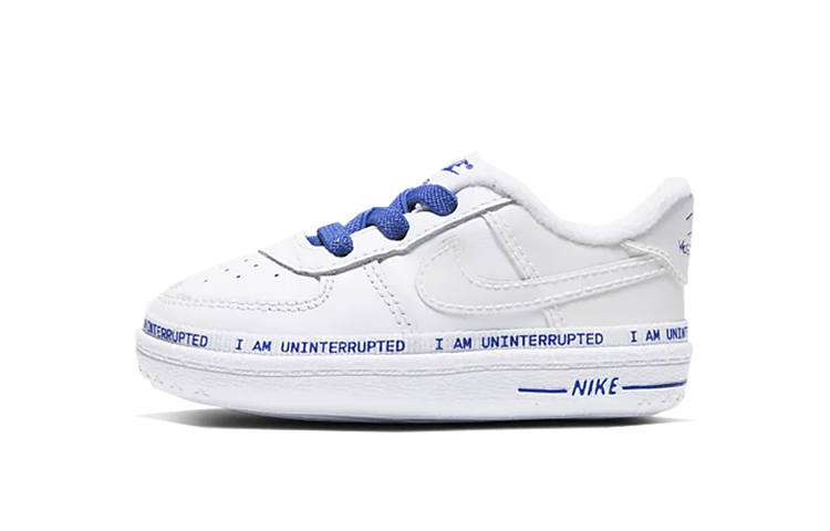 Nike Nike Air Force 1 07 Crib Skateboard Shoes White Blue Infant And Toddler
