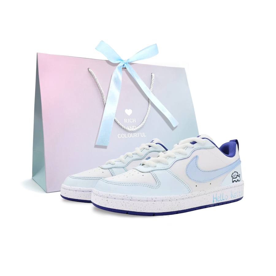 Nike Nike Court Borough Weird Puppy LD Low top Kids' Skateboarding Shoes White Teenagers