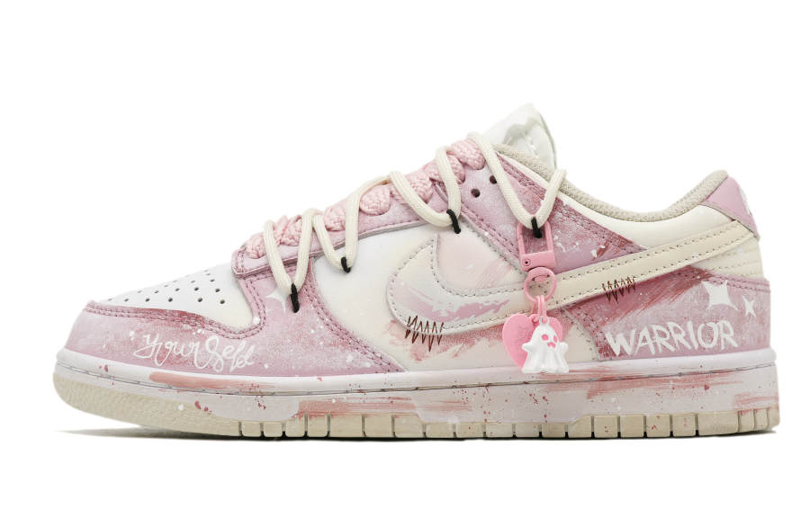 Nike Nike Dunk Cute And Energetic Leather Slip Resistant Abrasion Resistant Low top Kids' Skateboarding Shoes Pink Teenagers