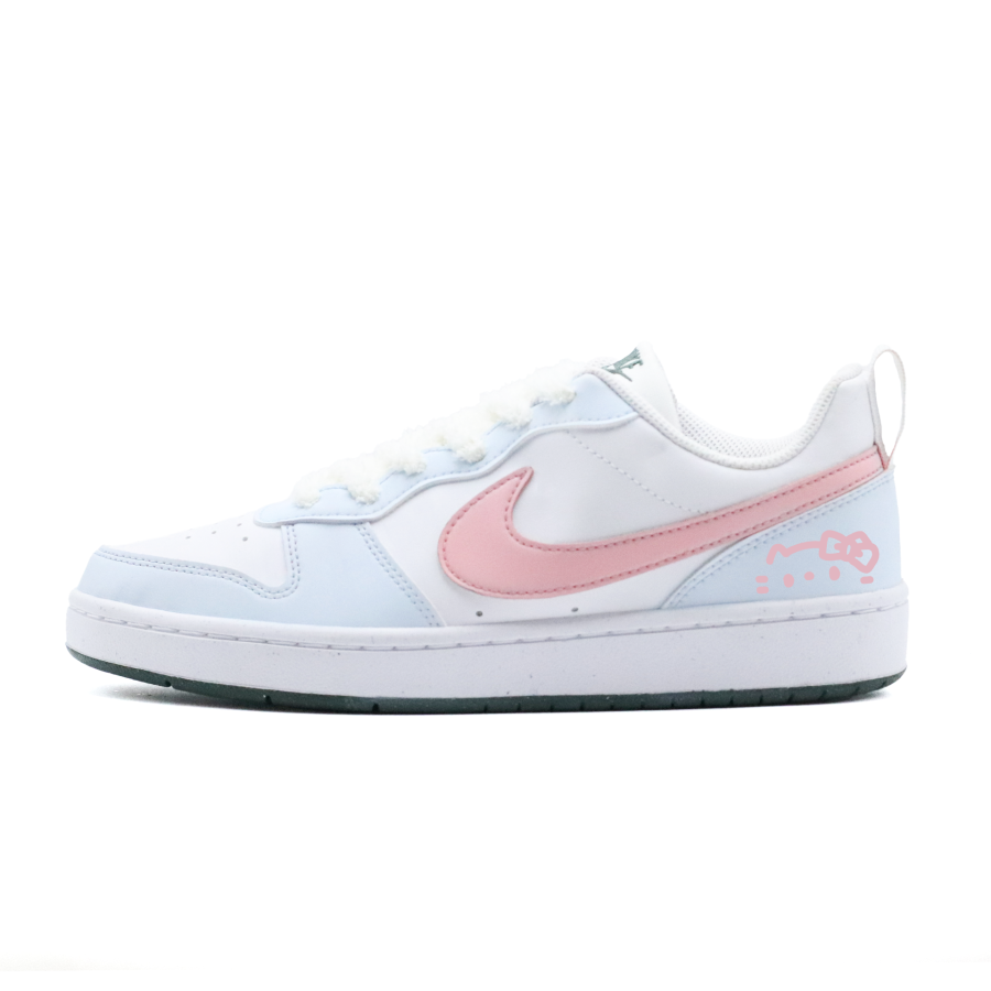 Nike Nike Court Borough LOW RECRAFT Slip Resistant Abrasion Resistant Low top Kids' Skateboarding Shoes Pink Teenagers