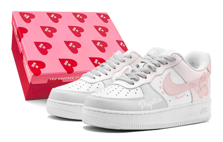 Nike Nike Air Force 1 LE Air Force 1 Synthetic Leather Low top Kids' Skateboarding Shoes Pink Teenagers