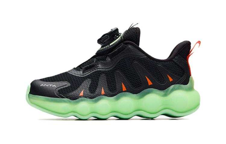 Antakids Star Orbit Abrasion Resistant Breathable Low top Kids Lifestyle Shoes Black Green Children Aged 3 7 Years Old