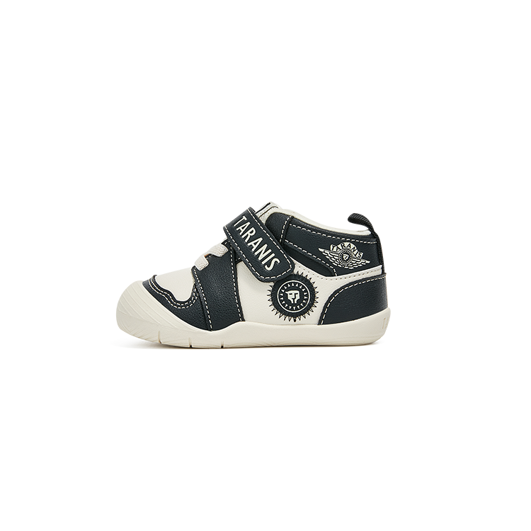TARANIS Low top Pre Walking Baby Shoes Black White Baby