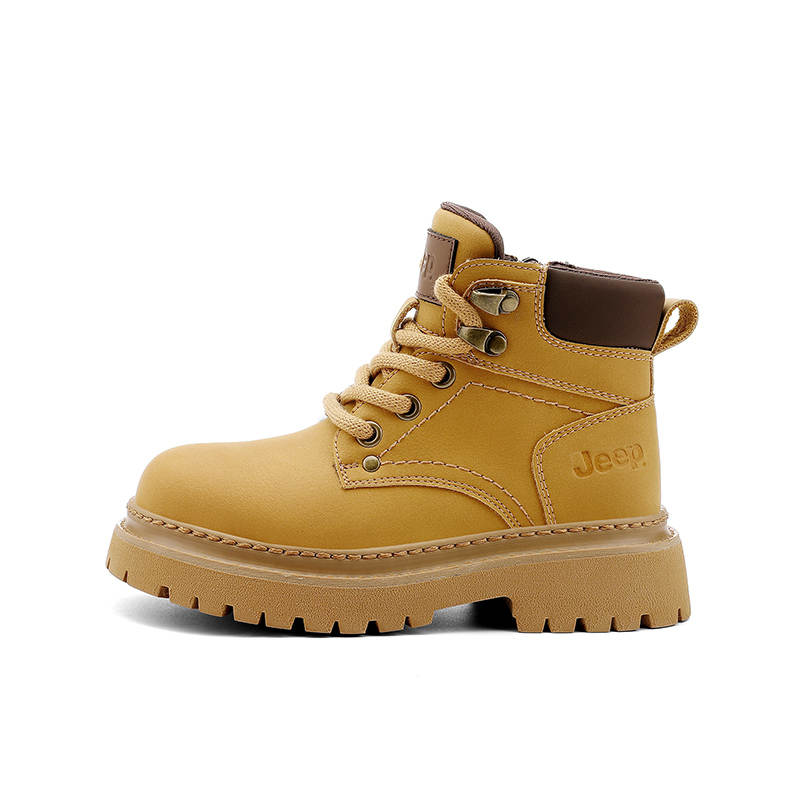 Jeep Synthetic Leather Anti Kick, Abrasion Resistant, And Breathable High top Kids Lifestyle Shoes Brown Kids'