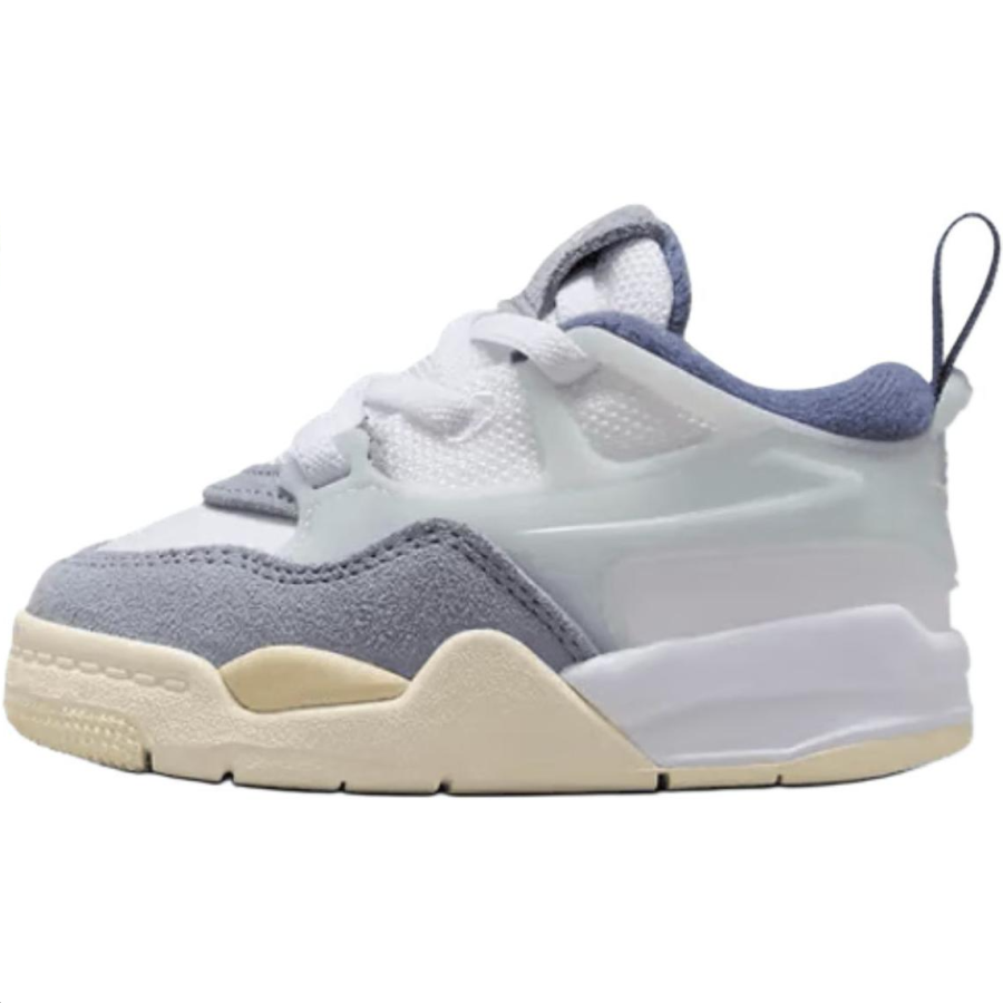 Jordan Jordan Air Jordan 4 Slip Resistant Abrasion Resistant Low top Toddler Shoes White Blue Gray Infant And Toddler
