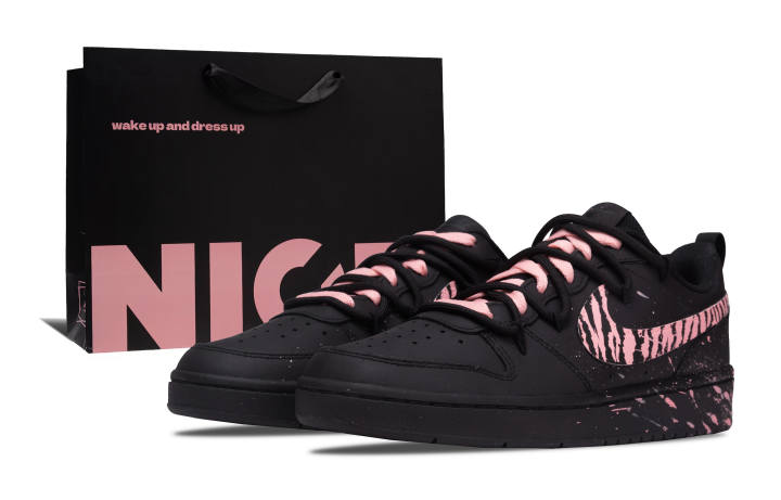 Nike Nike Court Borough Pink Patterned Dream Gift Bag Synthetic Leather Abrasion Resistant Slip Resistant Low top