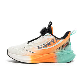 Babaya Slip Resistant Cushioning Breathable Lightweight Low top Kids' Running Shoes White Orange Teenagers