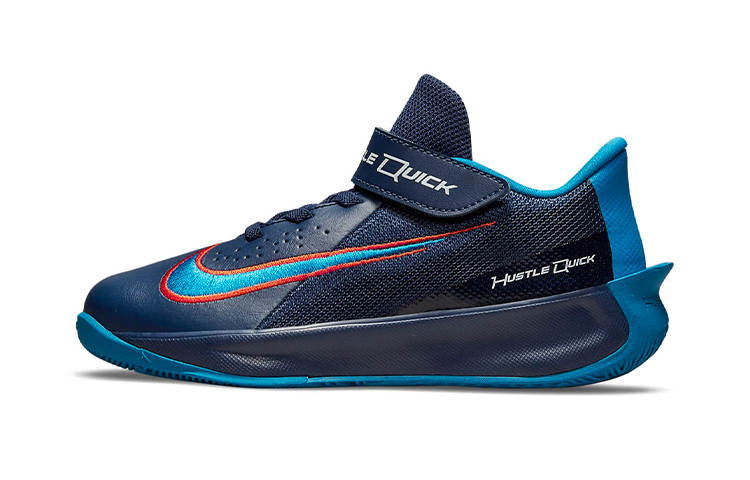 Nike Nike Team Hustle Quick 3 Low top Children's Basketball Shoes Dark Blue Children Aged 3 7 Years Old