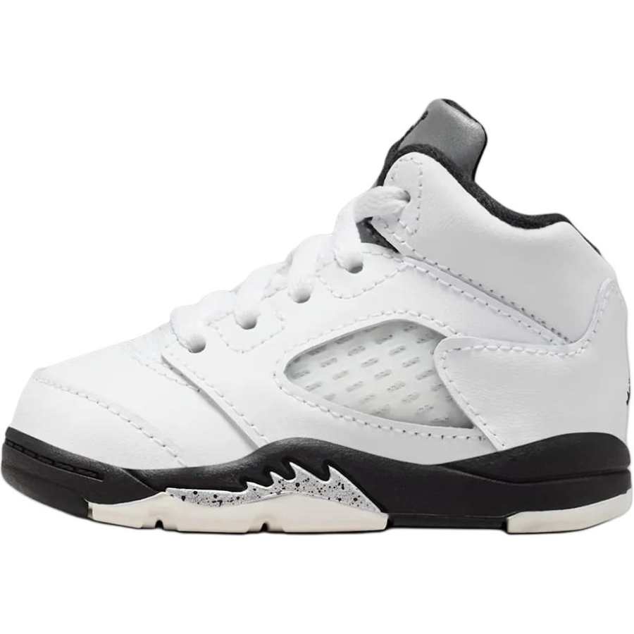 Jordan Jordan Air Jordan 5 Slip Resistant Abrasion Resistant Mid top Toddler Shoes White Black Infant And Toddler