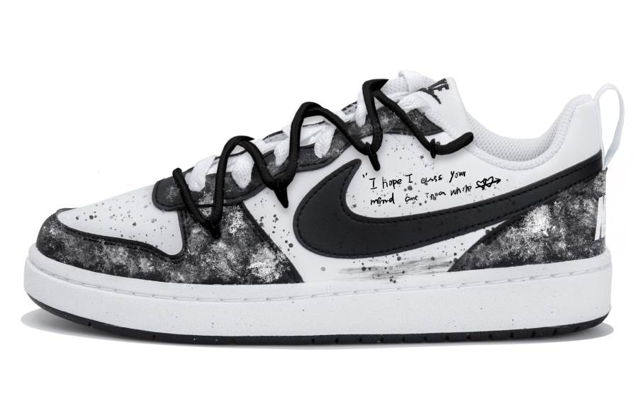 Nike Nike Court Borough Low top Kids' Skateboarding Shoes Black White Teenagers
