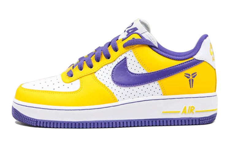 Nike Nike Air Force 1 Kobe Bryant Slip Resistant Cushioning Abrasion Resistant Low top Skateboard Shoes Purple White Yellow