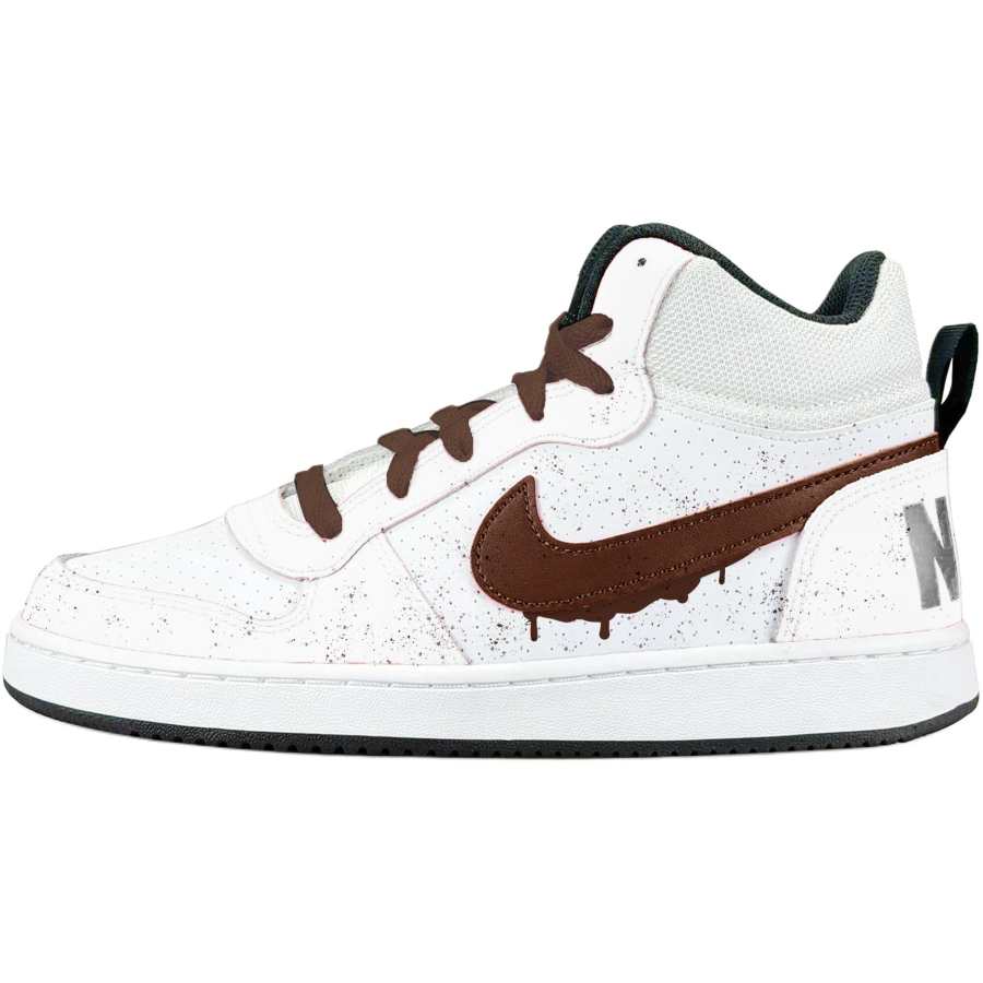 Nike Nike Hot Cocoa Synthetic Leather Slip Resistant Mid top Skateboard Shoes White Unisex