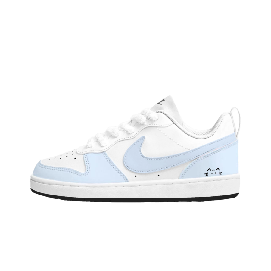 Nike Nike Court Borough Cushioning Abrasion Resistant Low top Kids' Skateboarding Shoes Light Blue Teenagers