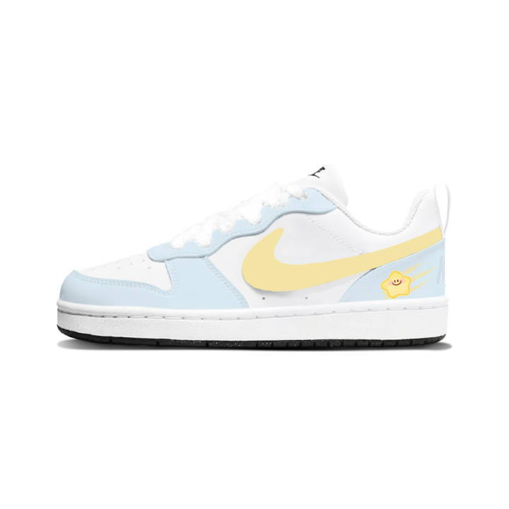 Nike Nike Court Borough Sky Blue Meteor Light Blue Active Synthetic Leather Slip Resistant Cushioning