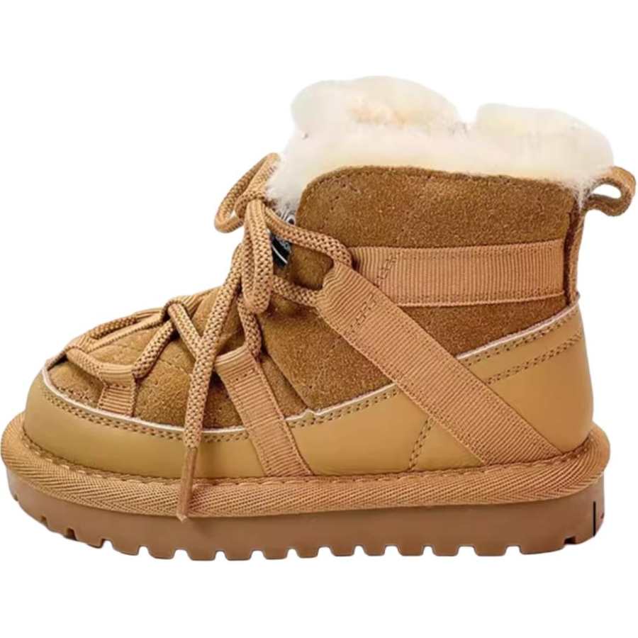 QINUOSHU Slip Resistant Anti Kick Thermal Mid top Kids' Boots Children Aged 3 7 Years Old