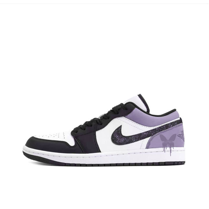 Jordan Jordan Air Jordan 1 Low Leather Low top Kids' Skateboarding Shoes Purple Teenagers