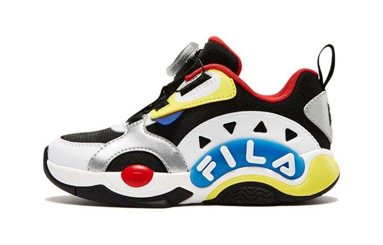 FILA KIDS Slip Resistant Abrasion Resistant Mid top Kids' Running Shoes Black Marine Blue Children Aged 3 7 Years Old