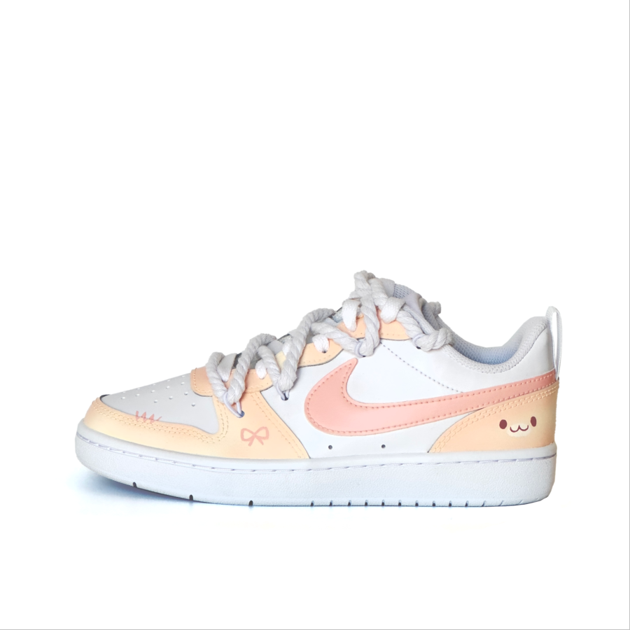 Nike Nike Court Borough Cheese Peach Leather Cushioning Abrasion Resistant Slip Resistant Low top Skateboard Shoes