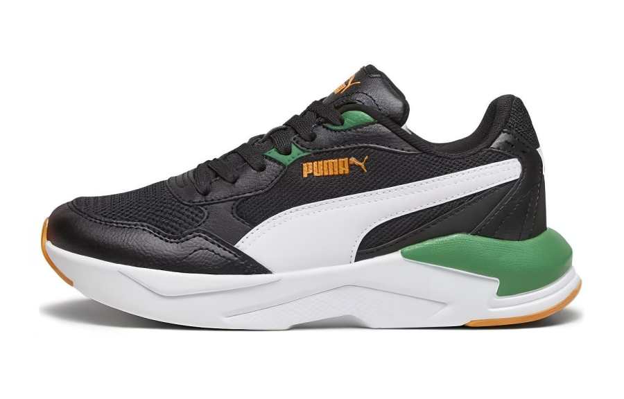 PUMA X RAY Comfortable Cushioning, Wear Resistant Low top Kids Lifestyle Shoes Black White Yellow Teenagers