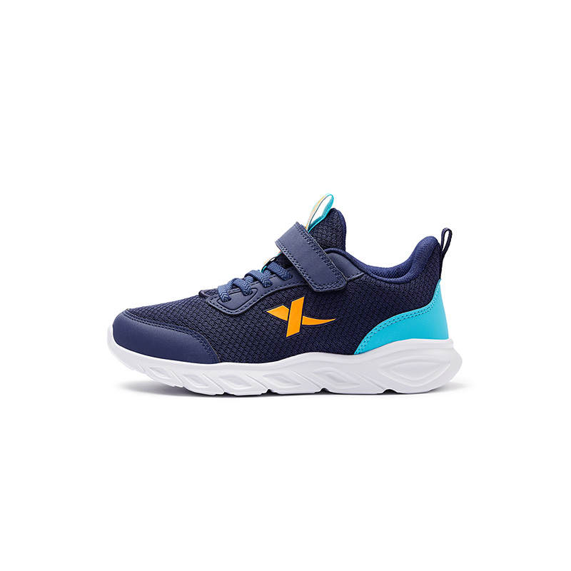 XTEP Synthetic Leather, Textile Low top Running Shoes Blue Orange Teenagers