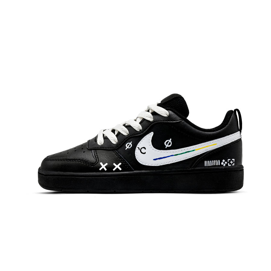 Nike Nike Court Borough Calculus Synthetic Leather Slip Resistant Low top Kids' Skateboarding Shoes Black Teenagers