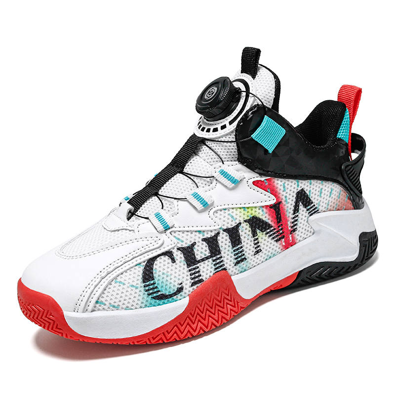 ZIJIAN Rotating Button Basketball Shoes Abrasion Resistant Breathable Abrasion Resistant Breathable Mid top