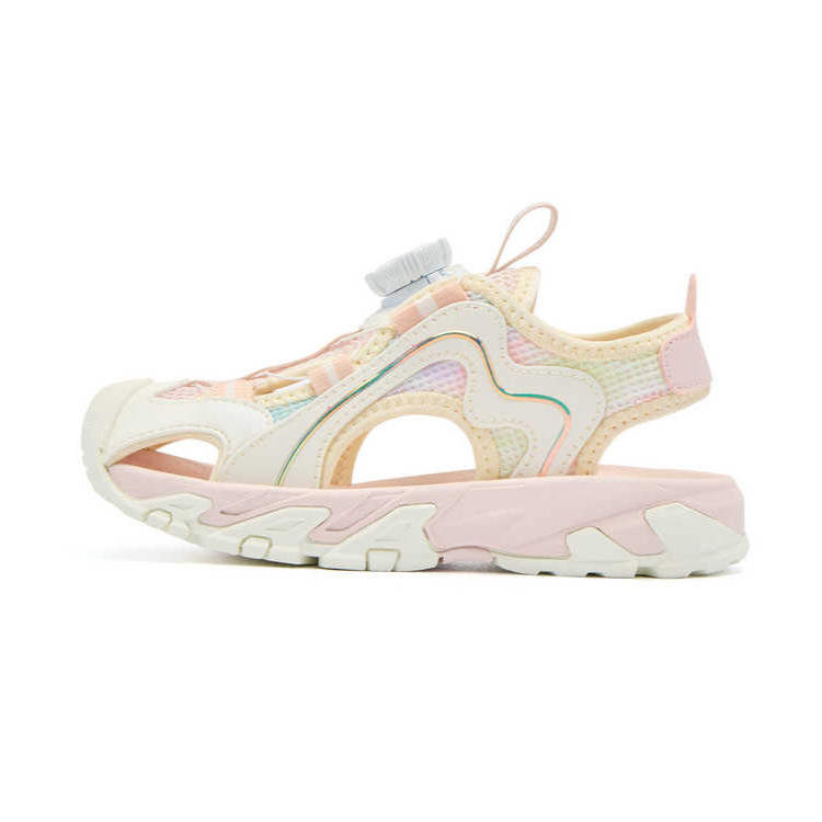 QIAODAN Abrasion Resistant Low top Children's Sandals Ivory/Pudding Yellow Children Aged 3 7 Years Old