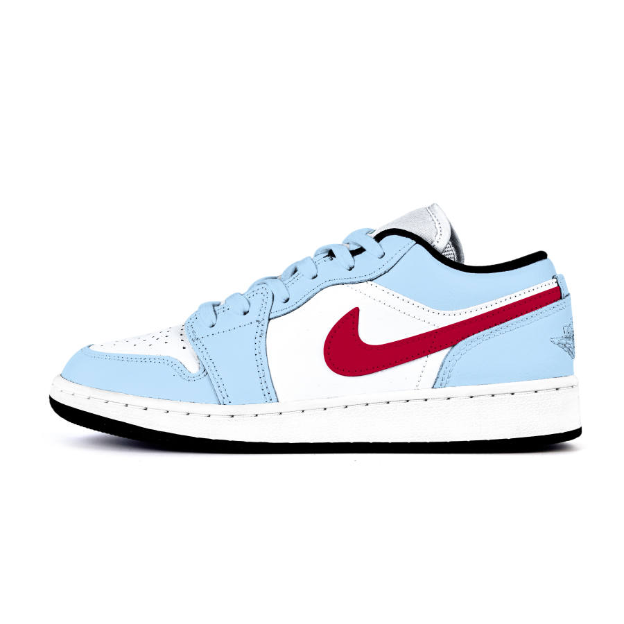 Jordan Jordan Air Jordan 1 Low Cushioning, Wear Resistant Children's Basketball Shoes Blue Red Teenagers