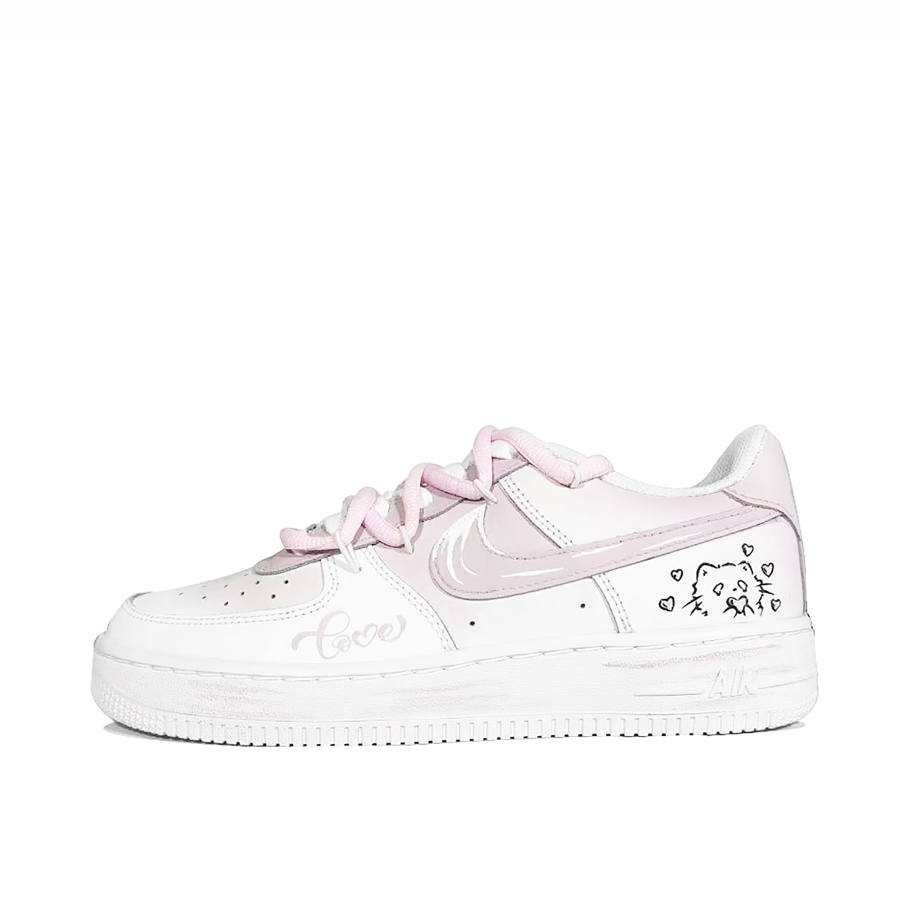 Nike Nike Air Force 1 LE Low top Kids' Skateboarding Shoes Pink White Teenagers