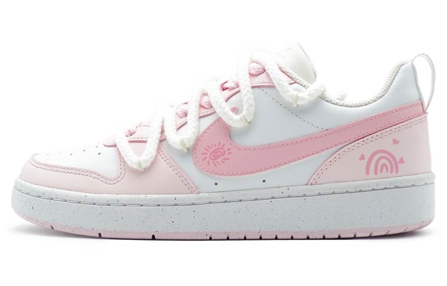 Nike Nike Court Borough Sunshine Girl Low top Kids' Skateboarding Shoes Pink White Teenagers