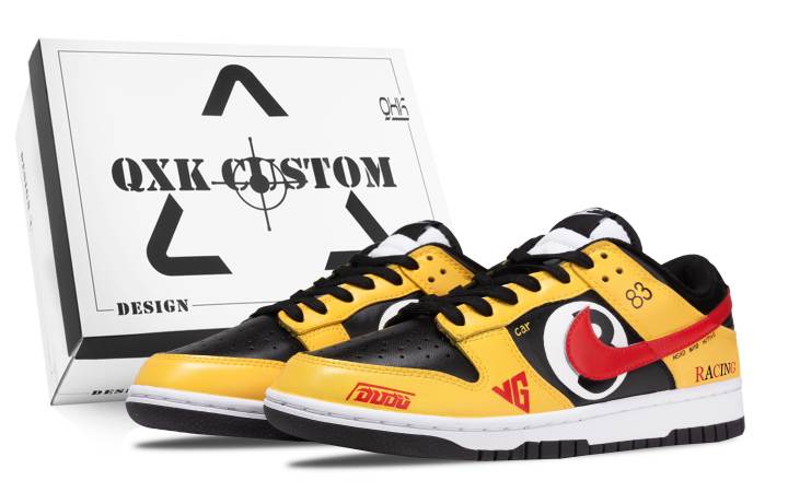 Nike Nike Dunk SB Graffiti Racing, Box Leather Low top Skateboard Shoes Yellow Kids'