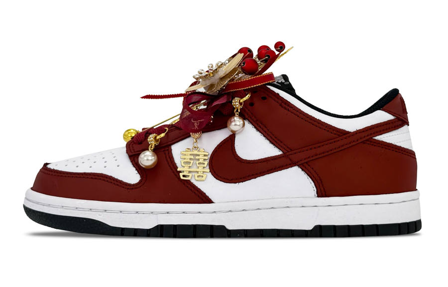 Nike Nike Dunk Wedding Shoes, Chinese Style, Chinese Style, Shopping Bag Leather Abrasion Resistant Low top Skateboard Shoes
